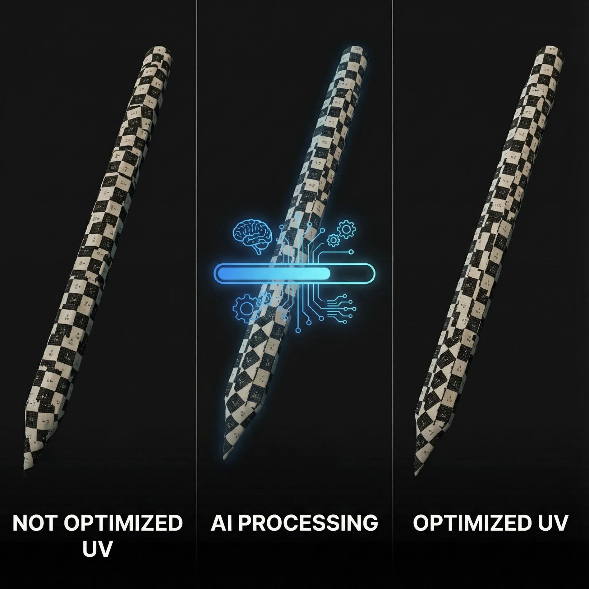 Mesh & UV Optimization — Production-ready topology with optimized poly counts and game-engine-ready UV layouts.