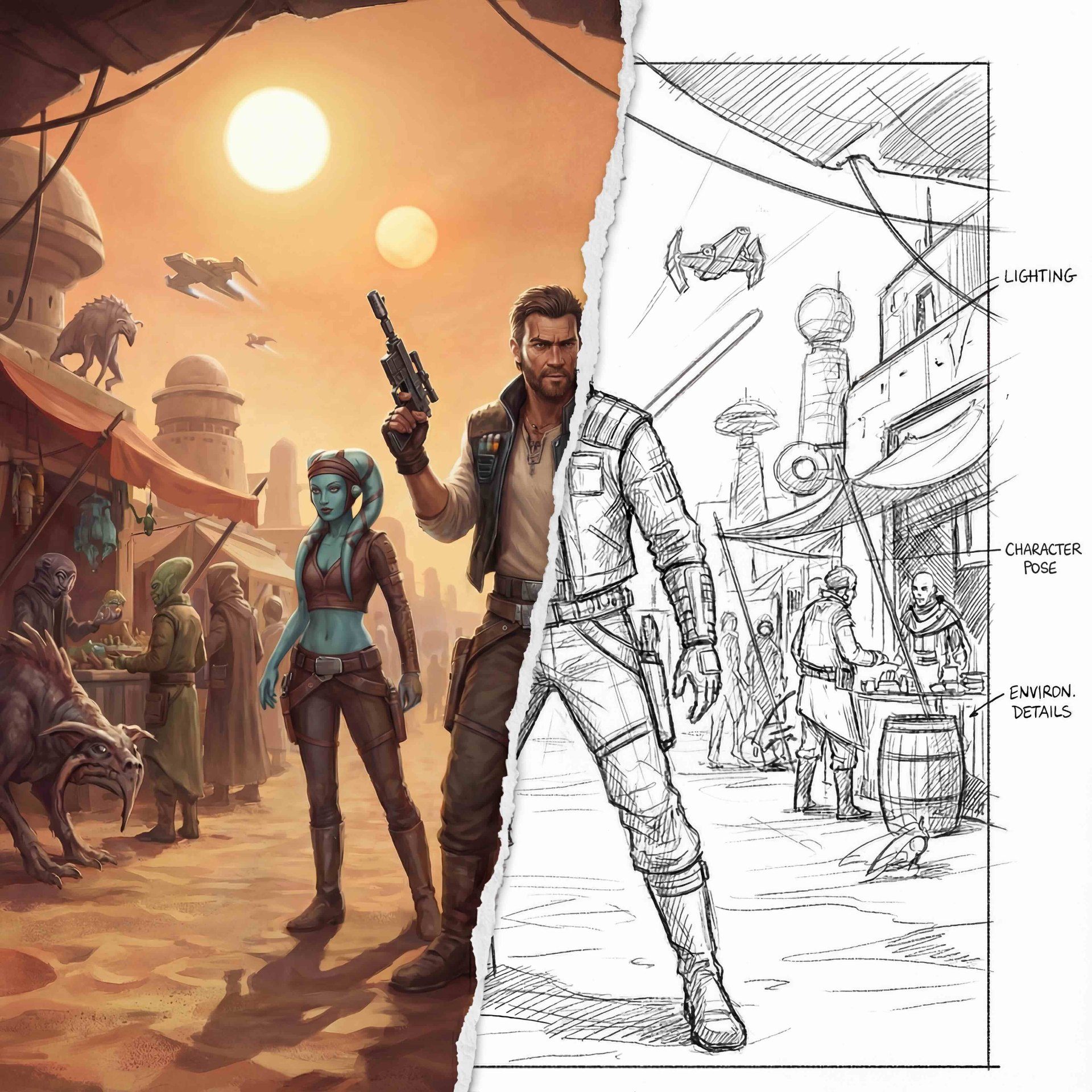 Character & Scene Art — Stylized characters, backgrounds, and scene art for 2D, mobile, and AAA pipelines.